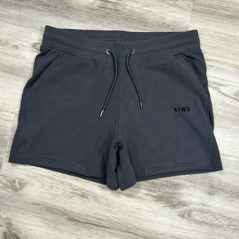 Alpha Forward AFWD Cotton Embroidered Logo Athletic Performance Sweat Shorts | L